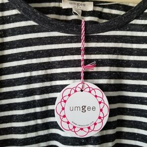 Umgee Zip Front Casual Top with Contrast Stripe Trim